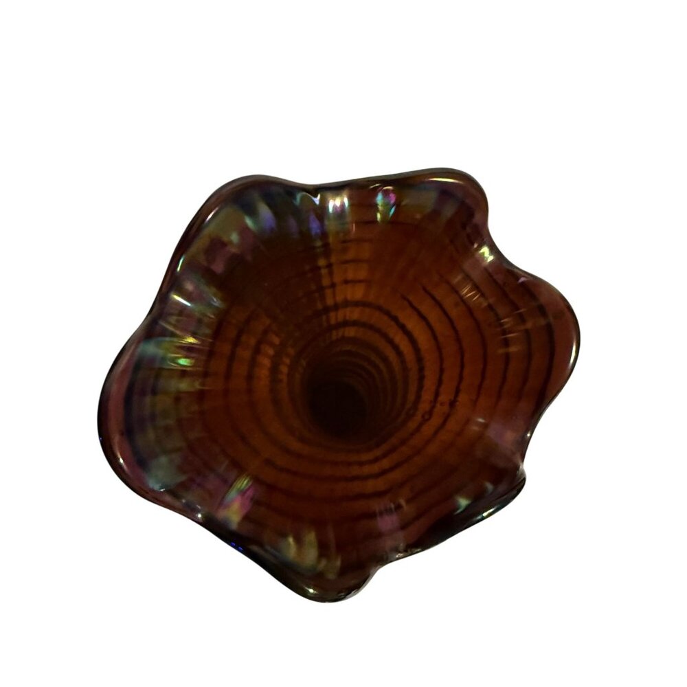 Antique Imperial Amethyst Carnival Glass Funeral Ripple Vase 13" Electric Flower - Picture 6 of 7